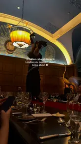 A montage showcasing an immersive cabaret dinner experience at L'Oscar London, featuring live performances, a tasting menu, and wine pairings.