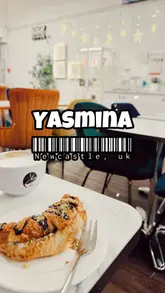 A short video showcasing the interior, self-service ordering system, and menu offerings of Yasmina Cafe in Newcastle, featuring a selection of Arabic teas and pastries.
