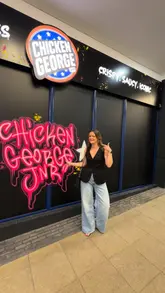 A high-energy, fast-paced reel showcasing the launch party of Chicken George Jnr in St Albans. The video features the creator exploring the venue, highlighting the food, cocktails, games, and the unique, disco-themed toilets.