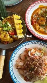 A montage showcasing a variety of new spring/summer dishes and cocktails at Rosa's Thai. The video features close-up shots of colourful salads, curries, fried rice, and drinks, highlighting the fresh ingredients and presentation of the menu.