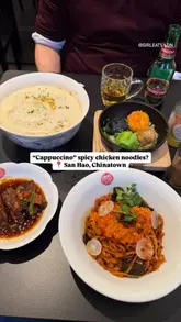 A short, engaging review of San Hao in London's Chinatown, featuring close-ups of their signature noodle dishes, bao buns, and spare ribs, along with shots of the restaurant's interior and menu.