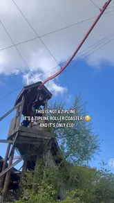A short video showcasing a zipline roller coaster ride at Woody's Play Barn in Hertfordshire. The video features POV footage of the ride and static shots of the mechanism, highlighting the experience and the price.