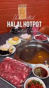 A fast-paced, handheld-style video showcasing an unlimited hotpot restaurant in London. The video highlights the extensive selection of fresh ingredients, the sauce station, and the cooking process, effectively communicating the value and experience of the venue.