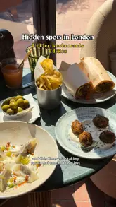 A fast-paced listicle video showcasing three hidden restaurants in London, including a rooftop Middle Eastern spot, an underground Chinese restaurant, and a hotel restaurant. The video highlights the atmosphere, food, and a discount app for booking.