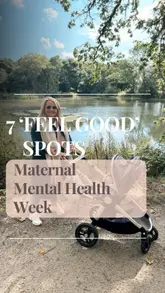 A listicle-style reel showcasing seven family-friendly venues in and around Manchester, including parks, play cafes, and gardens, aimed at parents looking for 'feel good' spots.