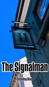 A comprehensive video tour of The Signalman pub in Brighton, highlighting its award-winning status, eclectic interior decor, sunny garden, and food menu provided by Big Sam's Kitchen.