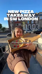 A review of a new pizza takeaway in Battersea, showcasing their wood-fired pizzas, including a dessert pizza and a unique nachos pizza.