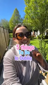A listicle-style vlog featuring five different activities and venues in Dublin, including a market, castle gardens, a thermal retreat, a golf simulator bar, and a flea market. The creator provides brief commentary on each location, highlighting the atmosphere and offerings.