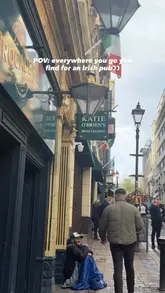 A fast-paced, energetic reel showcasing the atmosphere of Katie O'Brien's Irish pub. The video features shots of the exterior, the bar area, the pouring of a Guinness, and groups of friends enjoying shot paddles and live music, effectively conveying a fun night out.