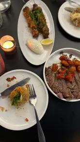 A montage of food and drink items at House of Koko in Leeds, featuring close-ups of dishes and the menu.