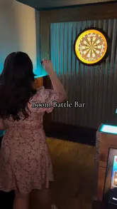 A fast-paced promotional video for Boom Battle Bar in Birmingham, highlighting the venue's competitive socialising games, cocktail menu, and casual food offerings like tacos and wings. The video uses quick cuts and upbeat music to create an energetic atmosphere suitable for a night out.