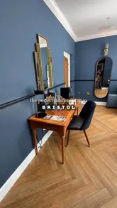 A short, aesthetic video tour of a boutique hotel room in Bristol, showcasing the bedroom, bathroom, and mini-bar area with smooth, slow-paced camera movements.