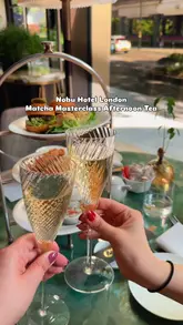 A video documenting a matcha masterclass and afternoon tea experience at Nobu Hotel London, featuring the preparation of matcha and a display of the afternoon tea spread.