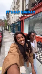Two creators spend a 'Fat Sunday' visiting several viral food spots across London, including SLRP, Chicken Run, Bunsik, and Vnilla. They sample a variety of items such as croissants, cookies, burgers, Korean corn dogs, and ice cream, providing quick, authentic reactions to each.