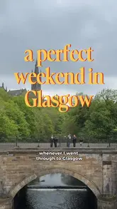 A fast-paced travel vlog documenting a weekend itinerary in Glasgow, featuring various restaurants, cafes, and bars, along with cultural activities.