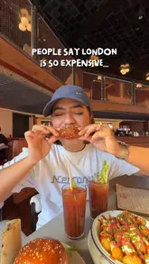 A fast-paced review of Empire Tavern in London, focusing on the venue's various daily deals and high-quality burger and wing offerings. The creator highlights specific menu items and price points while showcasing the interior and food preparation.