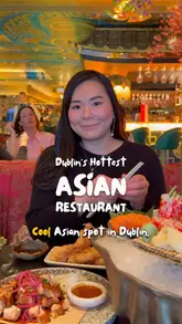 A promotional reel featuring a visit to The Ivy Asia in Dublin, showcasing the ornate interior decor and a selection of Asian-fusion dishes including sushi, curry, and tempura.