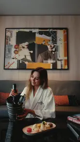 A short, edited video tour of The Westminster London hotel, highlighting the lobby, guest rooms, bathroom, gym, and the proximity to Big Ben. The creator is shown enjoying the room and amenities.