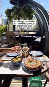 The video features a montage of shots at Coppa Club Tower Bridge, showcasing the outdoor terrace, views of the Shard and Tower Bridge, and a variety of dishes including steak, shrimp, and dessert.