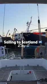 A personal travel vlog documenting a day of sailing to Scotland, featuring stops at a cafe for brunch, a nail salon for self-care, and a local shop for a Cornish pasty and cream tea.