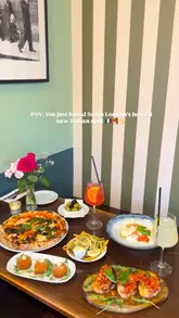 A promotional montage for Don Luigi, an Italian restaurant in South London. The video features close-ups of wood-fired pizzas, arancini, bruschetta, pasta, and cocktails, interspersed with shots of the restaurant interior and the chef preparing food.