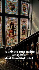 A cinematic tour of a luxury boutique hotel in Glasgow, showcasing various rooms, the grand staircase, a roll-top bathtub, a fireplace, and the outdoor terrace. The video focuses on the aesthetic details and the 'townhouse' atmosphere of the property.