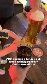 A family-focused reel showcasing the amenities and food at BrewDog Waterloo, highlighting its suitability for both adults and children. The video features clips of bowling, a large slide, and various food items, alongside text overlays detailing family-friendly activities and offers.