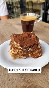 A creator conducts a taste test and review of tiramisu from six different venues across Bristol, providing ratings for each.