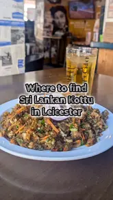 A short video showcasing a Sri Lankan street food spot located within a pub in Leicester, featuring shots of the exterior, interior, menu, and a plate of mutton kottu.