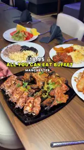A fast-paced promotional video showcasing an all-you-can-eat international buffet in Bury, Manchester, highlighting the wide variety of cuisines available and the affordable price point.