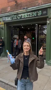 A short, upbeat vlog showcasing a visit to the newly opened Katie O'Brien's Irish bar in Manchester. The video features the creator and a friend enjoying the venue's atmosphere, live music, and signature Baby Guinness shots, highlighting it as a great spot for a night out.