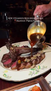 A high-quality, polished montage showcasing the food and drink offerings at Blacklock in Birmingham. The video focuses on close-up shots of steak, bone marrow, and sides, with a brief glimpse of the restaurant interior.