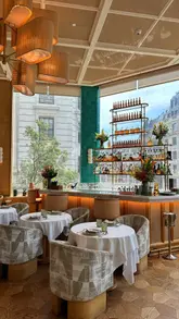A promotional reel for Riviera London, featuring a montage of the restaurant's elegant interior, Mediterranean-inspired dishes, and cocktails. The video highlights the upscale ambiance and specific menu items like the cheese wheel pasta and tableside tiramisu.