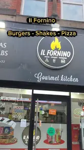 A review-style video featuring a visit to Il Fornino, a takeaway shop in Bootle. The creator showcases the menu, the food preparation process, and provides a taste test of the pizza, peri peri chicken burger, and milkshakes.