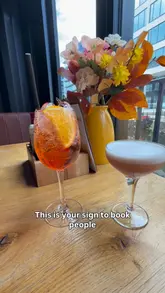 A vlog-style video featuring two people enjoying a bottomless brunch at The Canary in Leeds. The video highlights the menu options, including various cocktails and food choices like burgers and salads, while emphasizing the social aspect of the experience.