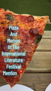 The video is a review of food vendors, specifically Paddy's Pizza and Bros Dumplings, at the International Literature Festival in Merrion Square, Dublin. The creator provides a walkthrough of the festival grounds, showcases the food options, and gives a brief review of the pizza and momos.
