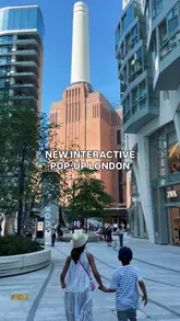 A short, family-oriented reel showcasing the 'A Line Florist' interactive pop-up installation at Battersea Power Station, featuring children exploring the black-and-white themed art space and creating their own paper flowers.