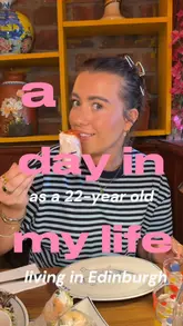 A day-in-the-life vlog featuring coffee at home, shopping at IKEA and Dunelm, and dinner at a Vietnamese restaurant in Edinburgh.