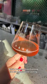 A short promotional video showcasing a wine tasting event called 'Pour Decision' at Kask wine bar. The video features close-ups of various wines being poured, the cheese board, and the social atmosphere of the venue.