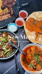 A montage showcasing the new menu at Batizas, featuring a large Tawa platter, various curries, masala fish, and mocktails, alongside shots of the restaurant's interior.