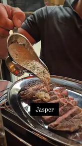 A promotional video for Jasper, a steak restaurant in Leeds, highlighting their steak, bottomless fries, starters, and cocktails within a date-night atmosphere.