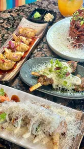 A short, engaging reel showcasing a variety of Japanese-inspired dishes at Tori Nori in Leeds, featuring sushi, skewers, gyoza, and dessert.