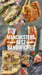 A fast-paced, engaging video featuring a creator visiting five popular sandwich spots in Manchester, showcasing the preparation and eating of various sandwiches.