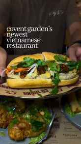 A short, engaging review of Cô Thành in Covent Garden, featuring a variety of Vietnamese dishes including pho, banh mi, and chicken wings. The video uses a vlog-style approach to showcase the food and the restaurant's atmosphere.