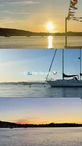 A short, atmospheric reel showcasing a visit to the River Exe Cafe. The video features scenic shots of the sunset over the water, a boat ride to the venue, the restaurant's interior, and a variety of fresh seafood dishes including oysters, scallops, and mussels.