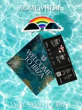 A high-quality, thematic promotional image for a cocktail experience, featuring a boarding pass and sunglasses floating on a pool surface to evoke a holiday atmosphere.