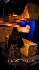 A tour of the Tutankhamun Immersive Experience at the Birmingham NEC, showcasing the exhibits, the 360-degree immersive room, virtual reality experiences, and the gift shop.