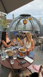 The video showcases a dining experience at Coppa Club Tower Bridge, featuring the venue's signature igloo pods, views of Tower Bridge, and a selection of dishes including pasta, lamb, and cocktails. The content is presented as a polished, aesthetic reel suitable for social media promotion.
