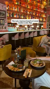 A promotional reel showcasing a £29 brunch deal at Tigermilk in London, featuring Latin American-inspired dishes like truffle quesadillas, avocado toast, brioche perdue, and dulce de leche cheesecake, alongside a stylish, glamorous interior.