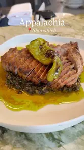 A montage of dishes and the restaurant exterior, showcasing the Appalachian-inspired menu at a new Shoreditch restaurant.